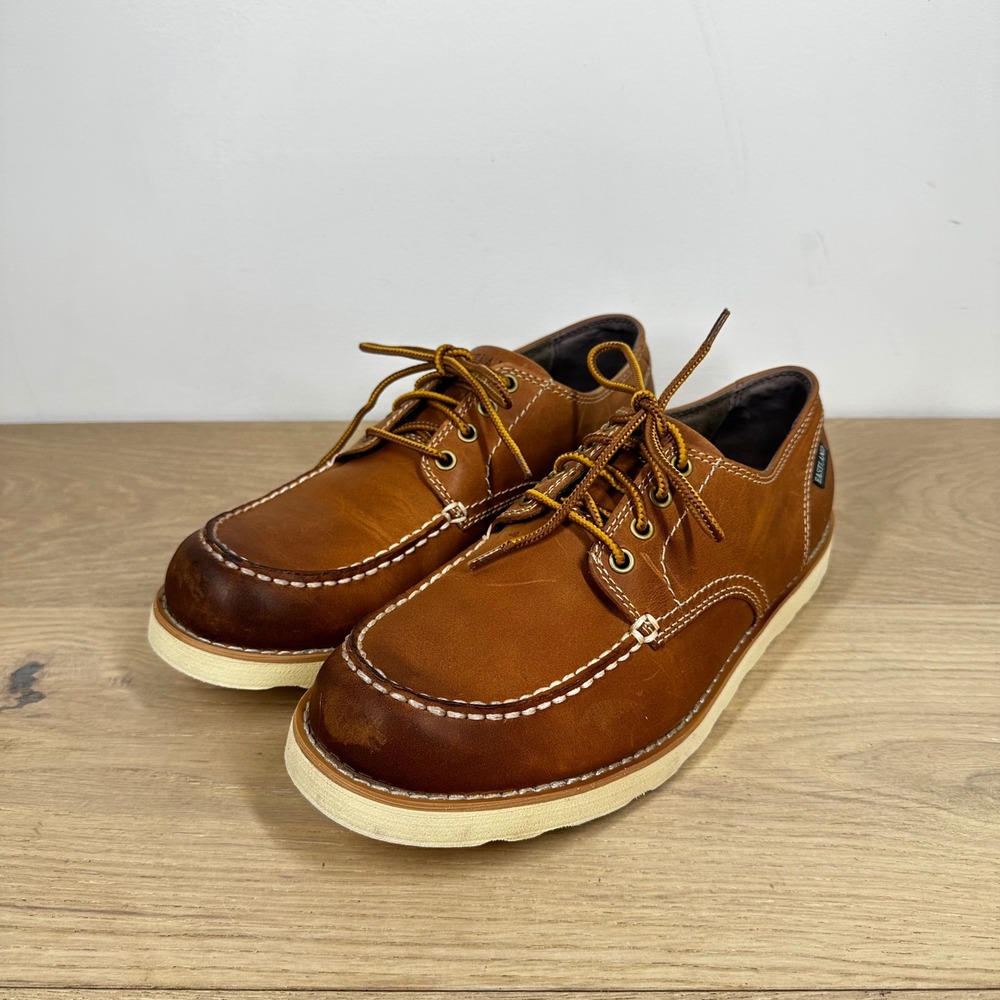 Eastland Lumber Down Boat Shoes Men 10D Brown Leather Moc Toe Heritage Preppy